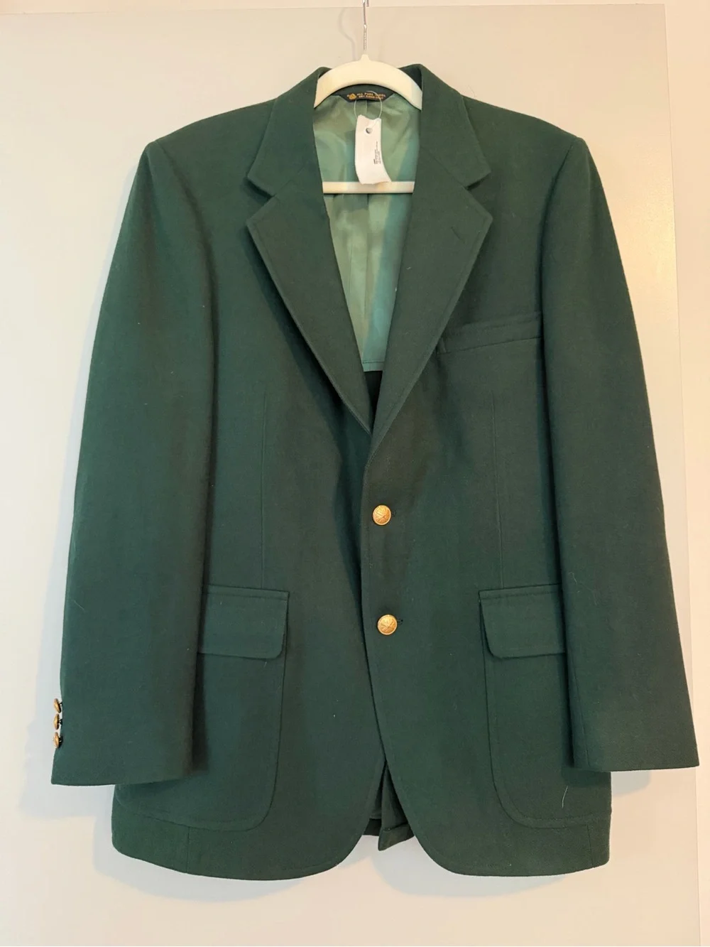 Men's Dark Green Blazer with Gold Buttons